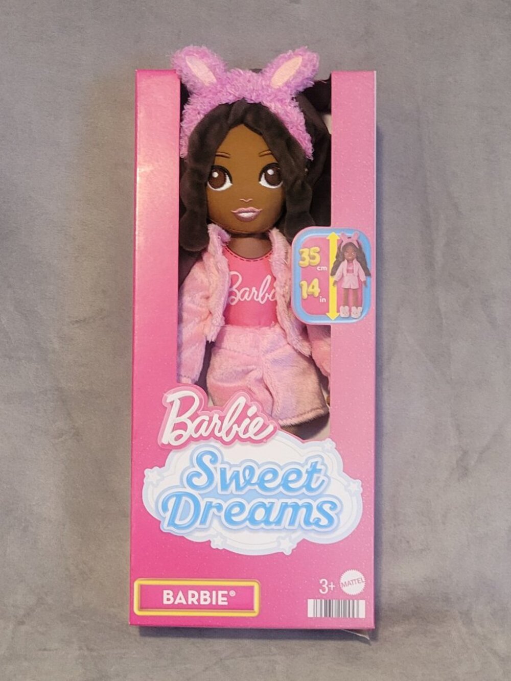 Barbie Sweet Dreams Brooklyn Plush 14 in Play Doll Pink Pajamas